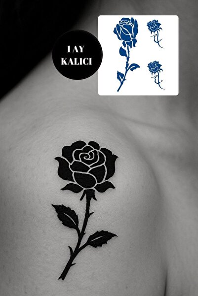 TAKIŞTIR Geçici Gül Figürlü 12 Saat Sonra Kararan Dövme Tatto