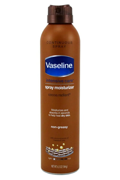 Vaseline Intensive Care Radiant Moisturizer Non Greasy Spray Cocoa Yağsız Sprey Vücut Losyonu 184 gr Usa