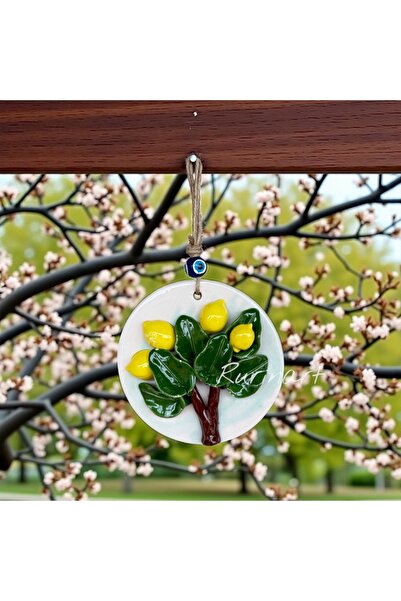 Rurinart El Yapımı 25cm Boy 15 Cm En Seramik Limon Ağacı Kaliteli Şık Duvar Süsü/mutfak Süsü/kapı Süsü
