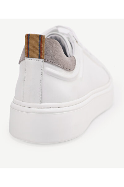 Yargıcı Silikon Kabartmanlı Deri Bağlı Sneakers