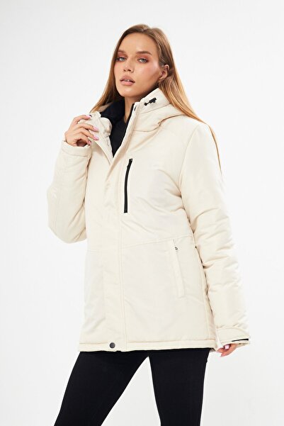 D1fference Dámský zimní kabát s kapucí a bundou s kapucí a větruodolnou kapucí