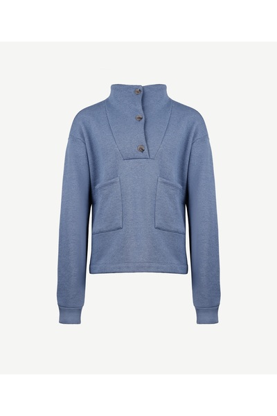 Yargıcı Ön Cep Detaylı Dik Yakalı Sweatshirt