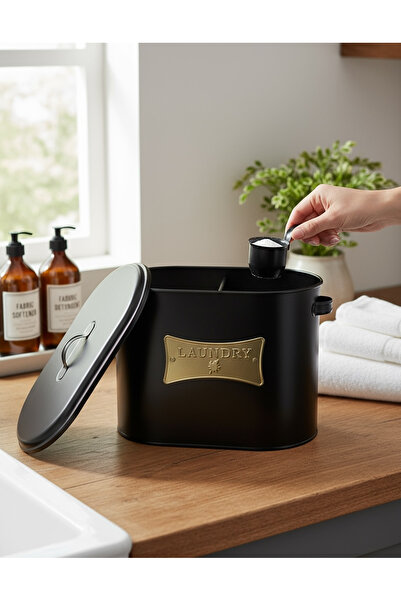 Laundry Metal 2 Bölmeli Deterjan Kutusu Lr040