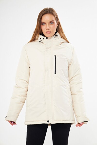 D1fference Dámský zimní kabát s kapucí a bundou s kapucí a větruodolnou kapucí