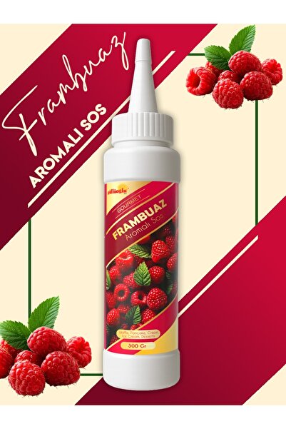 M. Nejat Güllü GÜLLÜOĞLU Frambuaz Aromalı Sos - Waffle & Krep & Pankek & Tatlı & Dondurma & Kruvasan Sos - 300 gr / 225 ml