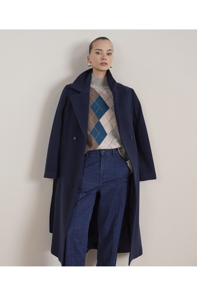 Yargıcı KÖPRÜ DETAYLI KRUVAZE PALTO