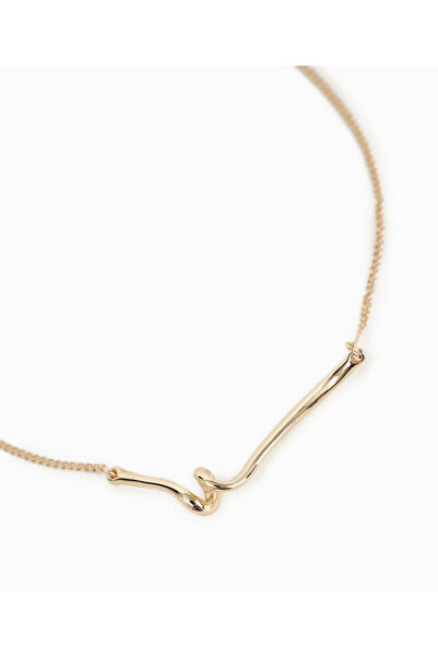 Yargıcı Metal Uç Detaylı İnce Kolye