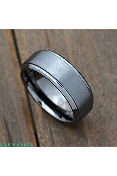 deren gümüş 10mm Mat Zemin Erkek Gümüş Alyans