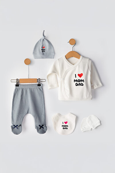 chic try unique Hastane Çıkışı Seti Yenidoğan 5'li %100 Pamuk