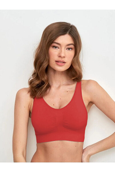 MİSTİRİK Panax Model Firming Firming Thick Strap Pad Bustier Red Color