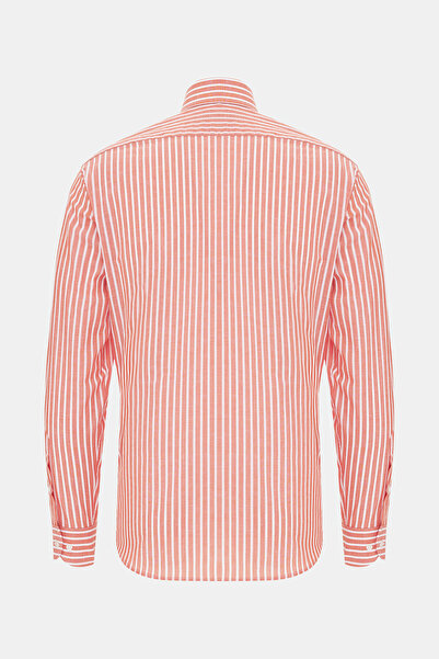 W Collection ORANGE LONG SLEEVE STRIPED PATTERNED SHIRT