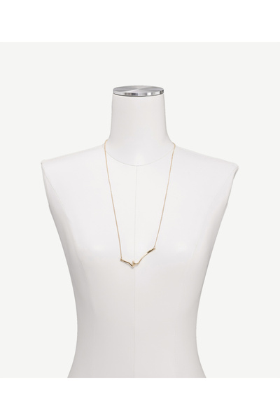 Yargıcı Metal Uç Detaylı İnce Kolye