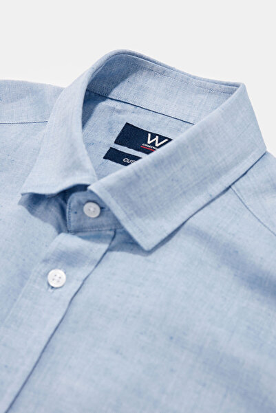 W Collection MAVİ UZUN KOLLU GÖMLEK