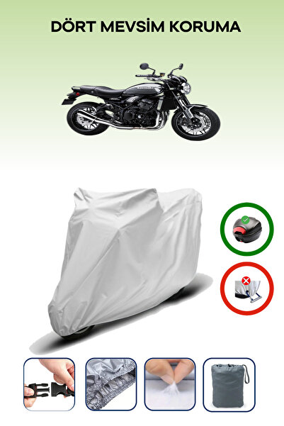 Breen حقيبة خلفية للدراجة النارية باللون الرمادي مناسبة لـ Kawasaki Z 900 RS