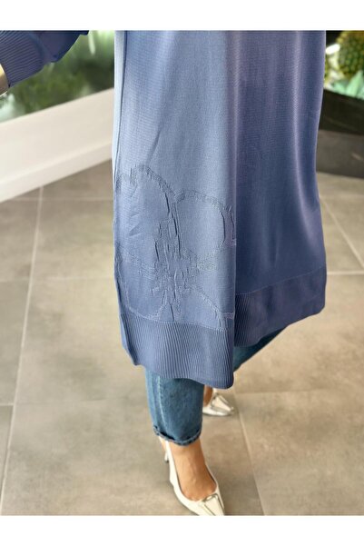 Armine Trend Çiçek Detaylı Merserize Tunik 25YTD4111 İndigo