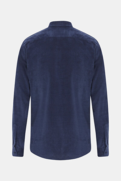 W Collection RELAX KALIP İNDİGO FİTİLLİ SOFT YAKA GÖMLEK