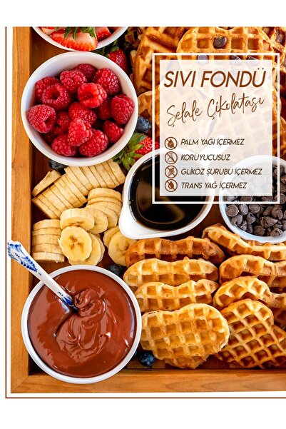 M. Nejat Güllü GÜLLÜOĞLU Sıvı Fondü Şelale Sos - Waffle & Krep & Pankek & Tatlı & Dondurma & Kruvasan Sos - 300 gr / 225 ml