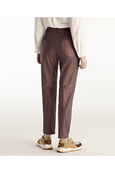 Yargıcı Kesik Detaylı Yüksek Bel Düz Kesim Pantolon