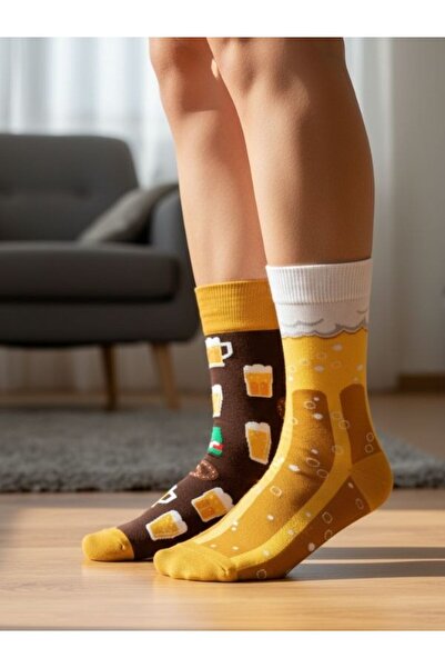 AKSU ÇORAP جوارب منقوشة على شكل بيرة يمين ويسار