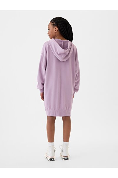 GAP Kız Çocuk Lila Vintage Soft Gap Logo Sweatshirt Elbise