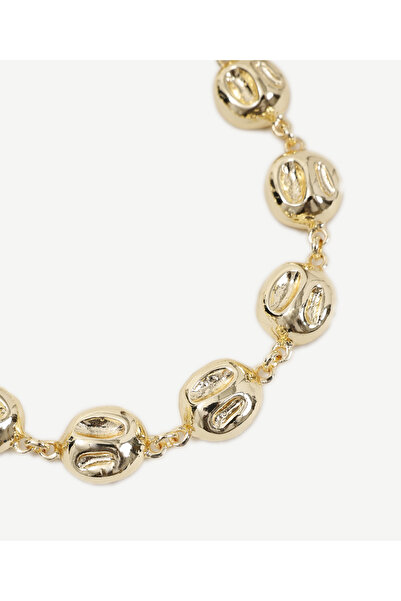 Yargıcı Yuvarlak Formlu Gold Kolye