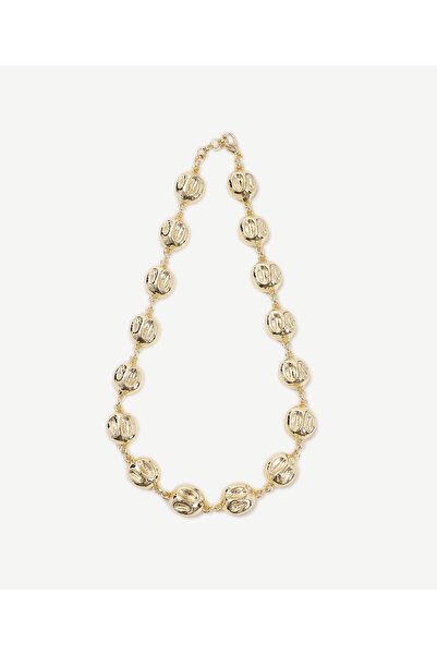 Yargıcı Yuvarlak Formlu Gold Kolye