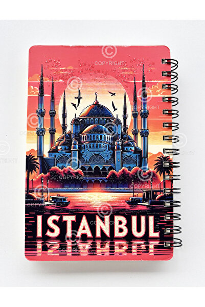 Mia Pera Glitter Notebook Istanbul A5 New Year Unlined Spiral 14X21 cm Sultanahmet