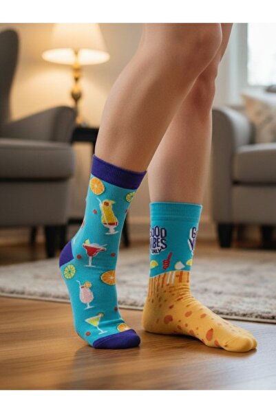 AKSU ÇORAP جوارب بمقبس بنمط الكوكتيل الأيسر والأيمن