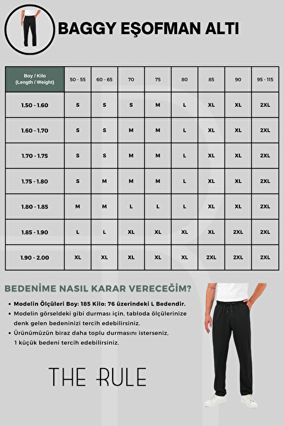 THE RULE Hype Printed Baggy 3 Thread Ş Fleece-Lined Loose Fit Straight Leg Gray Sweatpants Rf0556