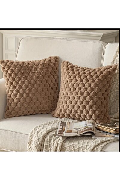 DECORA CASA HOME COLLECTİON 1 τεμ. Σούπερ μαλακό διακοσμητικό κάλυμμα μαξιλαριού ριχτάρι Rabbit Hair βελούδινο τετράγωνο 45x45