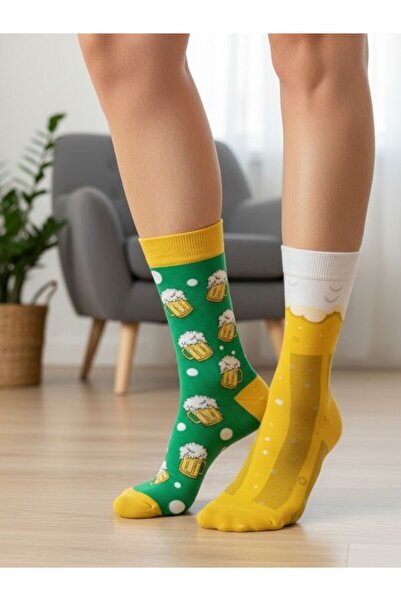 AKSU ÇORAP جوارب منقوشة على شكل Suds Beer من الجانب الأيمن والأيسر