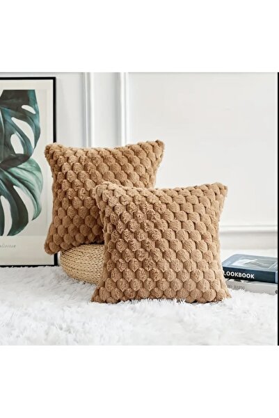 DECORA CASA HOME COLLECTİON 1 τεμ. Σούπερ μαλακό διακοσμητικό κάλυμμα μαξιλαριού ριχτάρι Rabbit Hair βελούδινο τετράγωνο 45x45