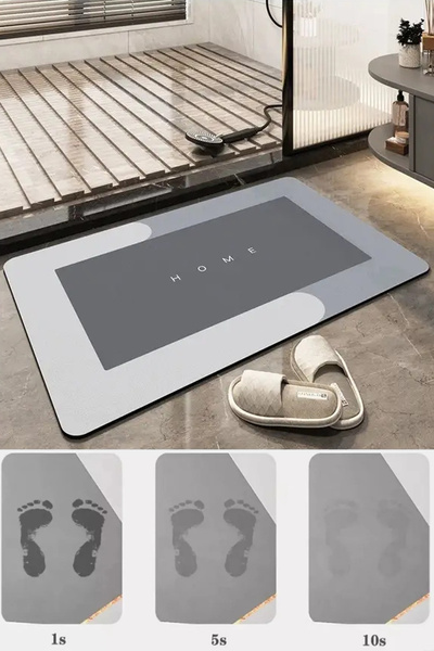 SİHİRLİ MOP Banyo Paspası Kaymaz Tabanlı Su Emici Yapı 40x60cm Kare 1 Adet