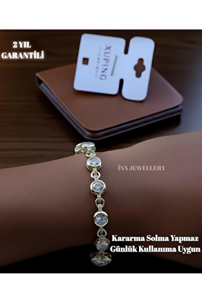 İNN JEWELLERY سوار Xuping مضاد للتشويه ومضاد للحساسية على شكل قلب (ضمان المست...