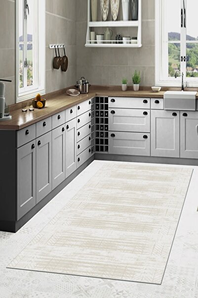 Zeria Home Kaymaz Taban Dijital Baskı Yıkanabilir  Mutfak Halısı Oturma Odası...