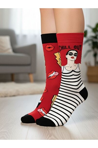 AKSU ÇORAP جوارب منقوشة من الجانب الأيمن والأيسر