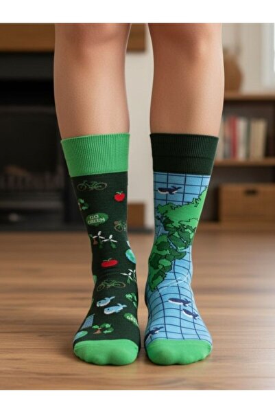 AKSU ÇORAP جوارب بنمط العالم الأخضر على اليمين واليسار