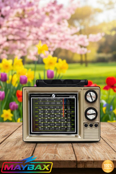 Maybax Nostaljik Radyo FM TF USB BT Destekli Bluetooth Fenerli Nostalji Radyo