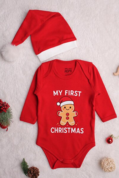 Mini Ropa First Christmas Bebek Yılbaşı Kostümü Yeni yıl Seti Noel Şapkalı