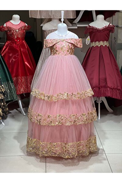 BAŞAK ÇOCUK GİYİM 1213 Kız Çocuk Abiye 10/14 - PEMBE - 12-13 YAŞ