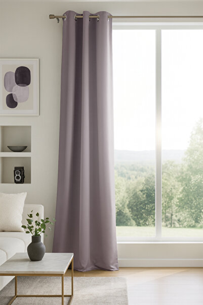 Premier Home Blackout Ringed Background Curtain Purple 140X260
