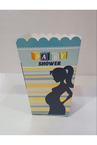 Bursa Pazarı Popcorn Kutusu Baby Shower Mavi