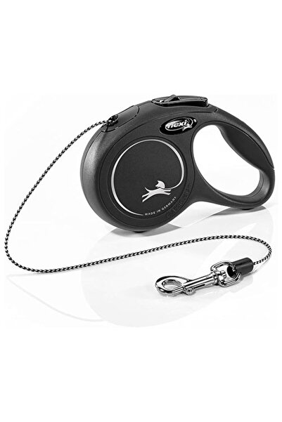 Flexi New Classic Otomatik İp Köpek Gezdirme Tasması XSmall 3 Mt Siyah