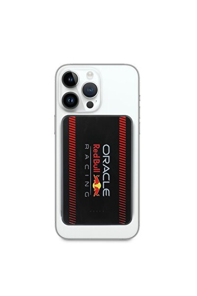 Red Bull Redbull Lisanslı M-safe Özellikli Powerbank Dijital LED Göstergeli Kırmızı Şeritli 5000mAh 15W Siyah