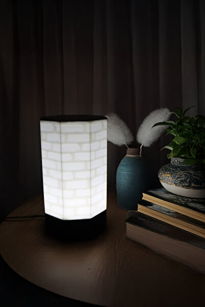 PAYİDAR MODEL Luna Model – Brick Embossed Led Night Light, 25 cm