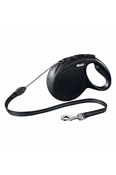 Flexi New Classic Automatic Rope Dog Walking Collar Medium 5 Mt Black