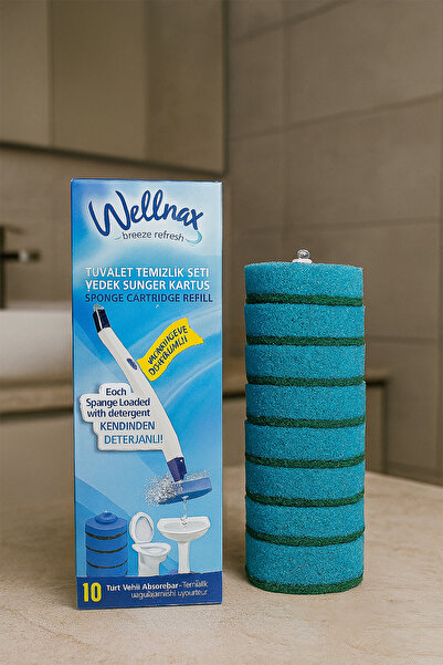 Wellnax breeze refresh Kullan At 20 Adet Deterjanlı Tuvalet Yedek Süngeri X1