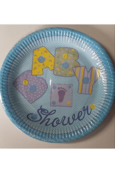 Bursa Pazarı Tabak Karton Baby Shower Mavi