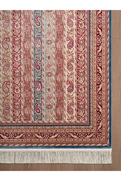 Karmen Halı Imperial Luxe IL0096R Koyu Mavi Kırmızı Halı Çerçeve Klasik Desen...