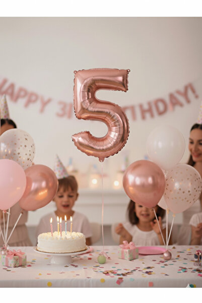 Deniz Party Store 36 - 40 Cm Folyo Balon Rose Gold 5 Rakamı